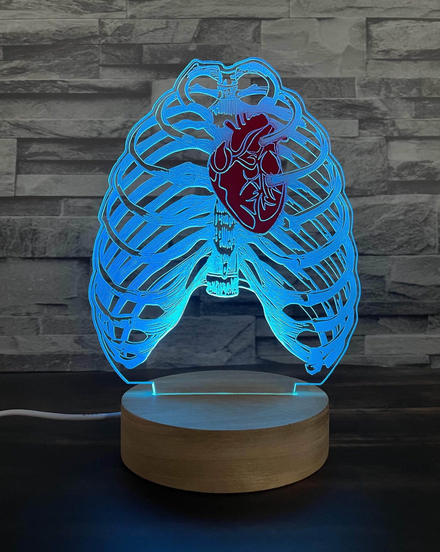 Lámpara Led Corazón y tórax lámparas Luces de Colores intercambiables