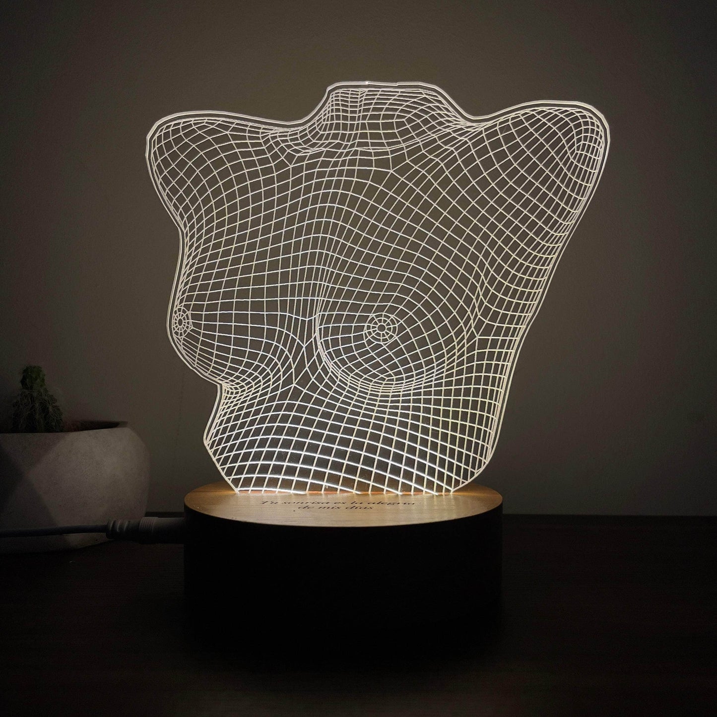 Lámpara Led Torso de Mujer 3D lámparas